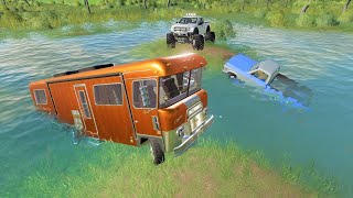 Rescuing campers stuck in the swamp | Farming Simulator 19 camping and mudding