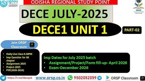 DECE1 UNIT 1 | PART 2  | July 2025 Batch |9PM Class