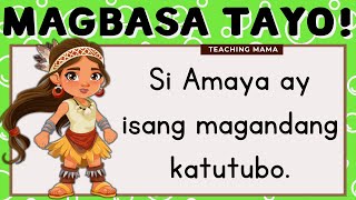MAGBASA TAYO! | PAGSASANAY SA PAGBASA NG TAGALOG | FILIPINO READING FOR KINDERGARTEN | TEACHING MAMA