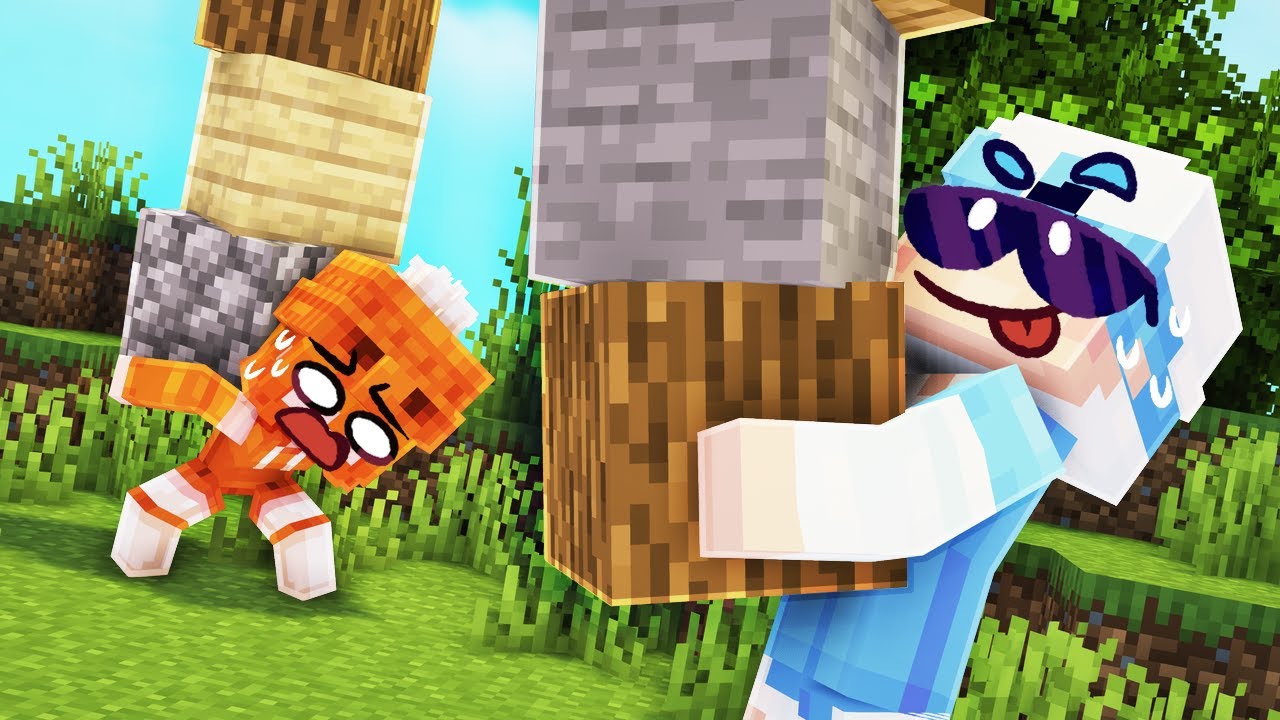 Mace & Oxy Collect ALL Items!  | Minecraft Survival Pt.3