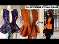 Diy reversible pinafore peplum blouse with 720 degrees flare cutting and stitching tutorial