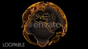 Gold Earth Rotation Loopable | Motion Graphics - Videohive template