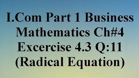 #I.Com #part 1 #business #mathematics #chapter 4 #exercise 4.3 Q:11