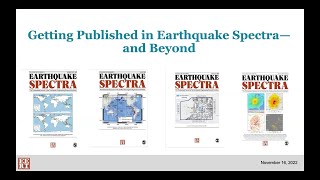 Getting Published in Earthquake Spectra and Beyond