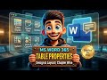 Table Properties in MS Word | Design & Layout Tab Explained | Complete Tutorial Chapter Wise