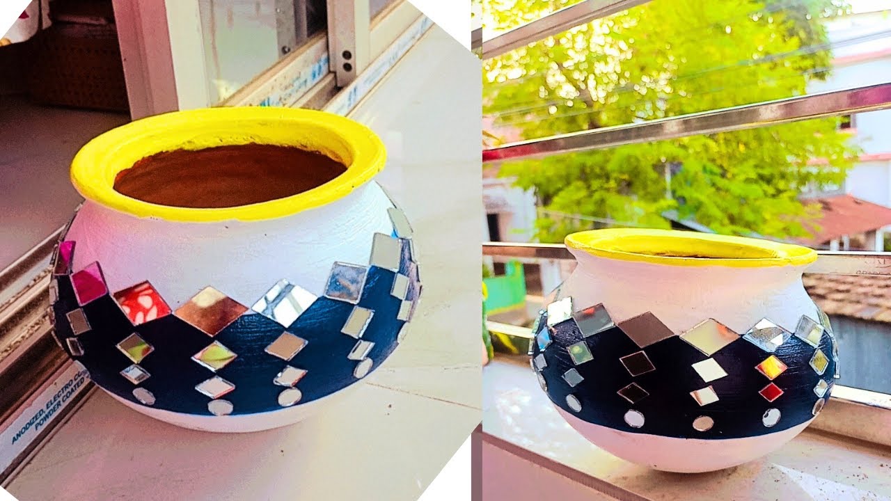 Diy/ Pot decoration ideas/ Pot decoration tutorial/ Pot decoration with