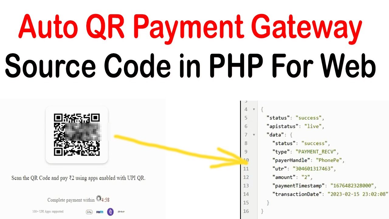 Auto qr payment gateway source code 2023 | How to receive money using ...