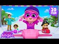 Pink Princess Power! 👑❄️ Jill's Sled Race! | Little Angel Kids Songs &amp; Nursery Rhymes
