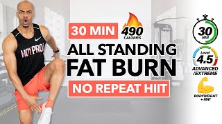 Exclusive 30 MIN INTENSE ALL STANDING HIIT WORKOUT (BURN 500 CALORIES) | No Equipment | No Repeat | Non-Stop Information