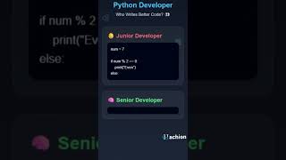 Python Developer Junior vs Senior 😂 | Even or Odd Example