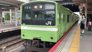 【4K】おおさか東線 201系 引き上げ線へ発車 久宝寺駅