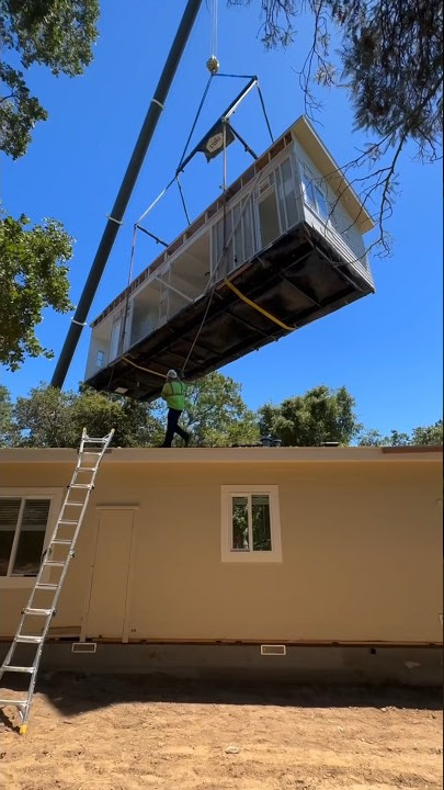 Installation day in Woodside, California! #adu #realestate #homebuilder #california