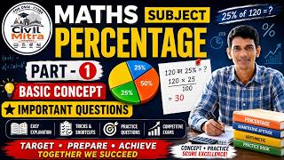 MATHS PERCENTEGE PART -1 BASIC CONCEPT AND NET INCREASE/DECREASE PERCENTAGE WITH SOME IMPORTANT PYQ