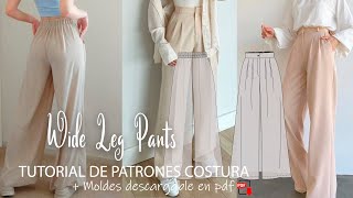 DIY PANTALÓN CON PLIEGUE EN CINTURA DE PERNA ANCHA /wide leg pleat waist trousers - YouTube