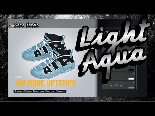 *NEW* HOW TO MAKE CUSTOM NIKE AIR MORE UPTEMPO LIGHT AQUA IN NBA 2K21 SHOE  CREATOR 