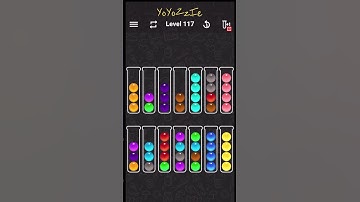 Ball Sort Color Water Puzzle Level 117 Walkthrough 🧪🟣🟡🟢, #shorts