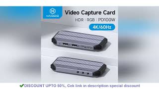 Hagibis 4K@60Hz Video Capture Card Streaming and Gaming 4K 60FPS HDR VRR RGB Passthrough PD 100W