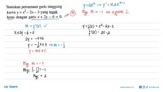 Determine the equation of the tangent line to the curve y=x^2-2x-3 which is perpendicular to the ...