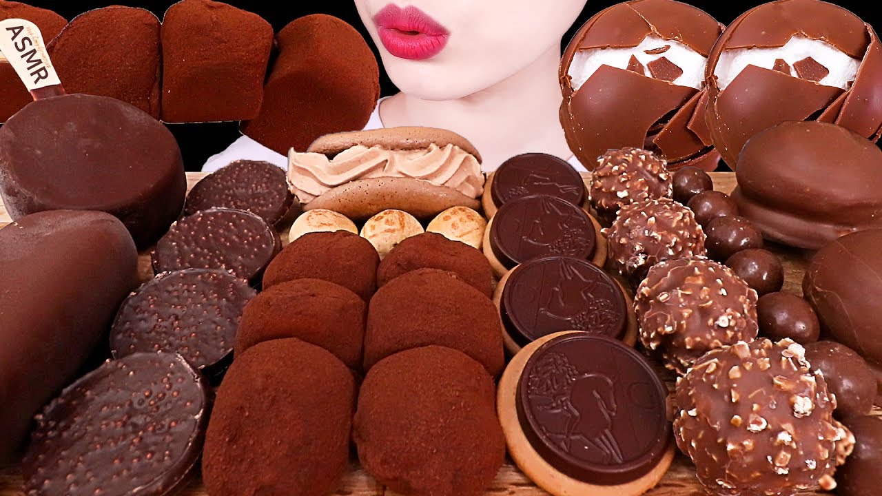 ASMR MUKBANG｜CHOCOLATE MARSHMALLOW RICE CAKES ICE REAM  SNACK 초코찰떡 마시멜로 아이스크림 몰티져스 고디바 매그넘 EATING 먹방