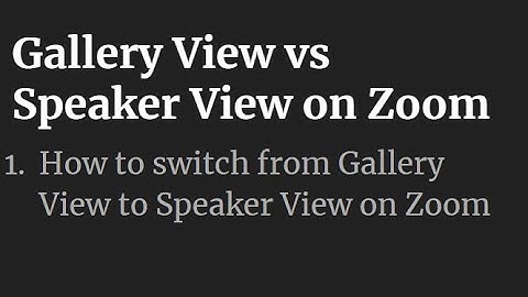 How To Switch Between Speaker View and Gallery View in Zoom