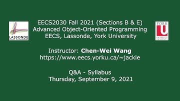 [HD] EECS2030 F21 - Q&A - Syllabus - September 9
