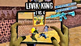 LIVIK KING 🤴 1 VS 4 - IPAD PRO M1 CHIP 90 FPS PUBG MOBILE HANDCAM GAMEPLAY