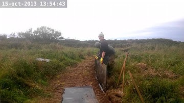 Installing wildlife fencing dot Co dot uk at the Lizard, Cornwall