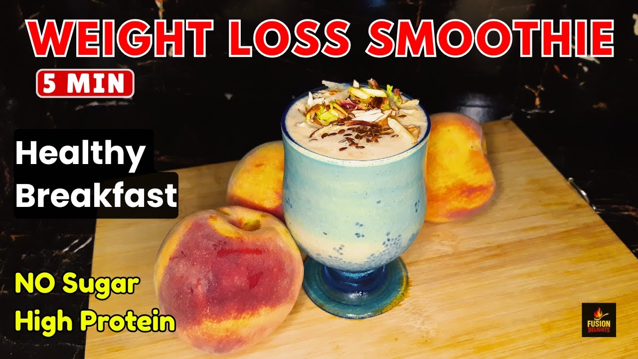 Peach Chia Smoothie | Weight Loss Drink By Fusion Delights | Healthy Breakfast Ideas
