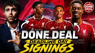 LIVERPOOL TRANSFER DEADLINE DAY SIGININGS DONE DEALS