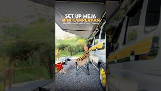 Set up meja mini campervan