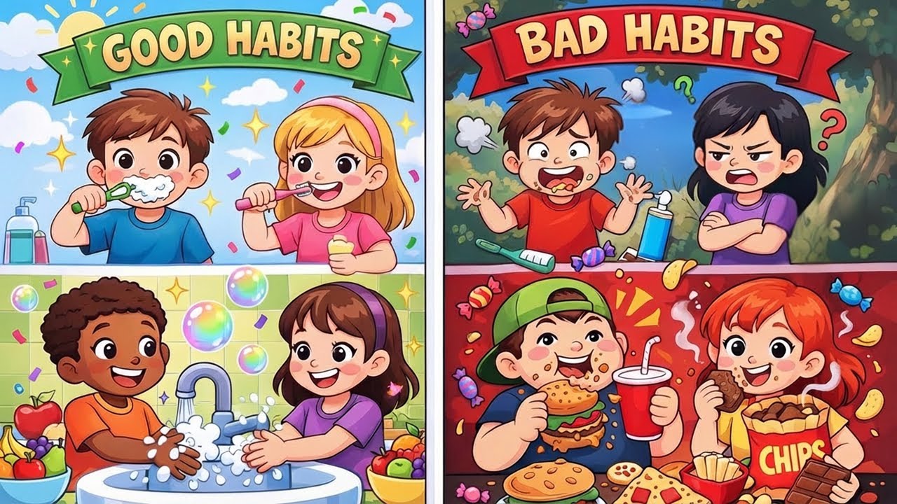 Good Habits and Bad Habits for Kids | Healthy Habits in English | Good Manners and Bad Manners