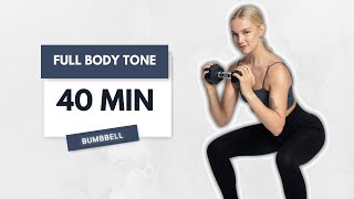 40 MINUTE FULL-BODY TONE l dumbbell, no repeat exercises, no jumping & noise