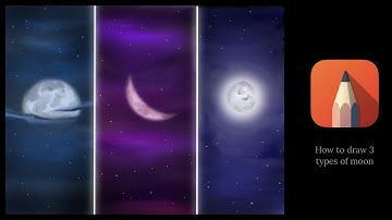 How to draw 3 types of moon in Autodesk Sketchbook using iPad #howtodraw #moon #digitalart #ipad
