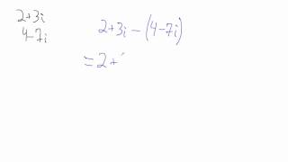 Complex Numbers - Subtracting - Example 1