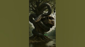 During our search we saw a giant python wrapped around a bus that was stuck in a large tree.