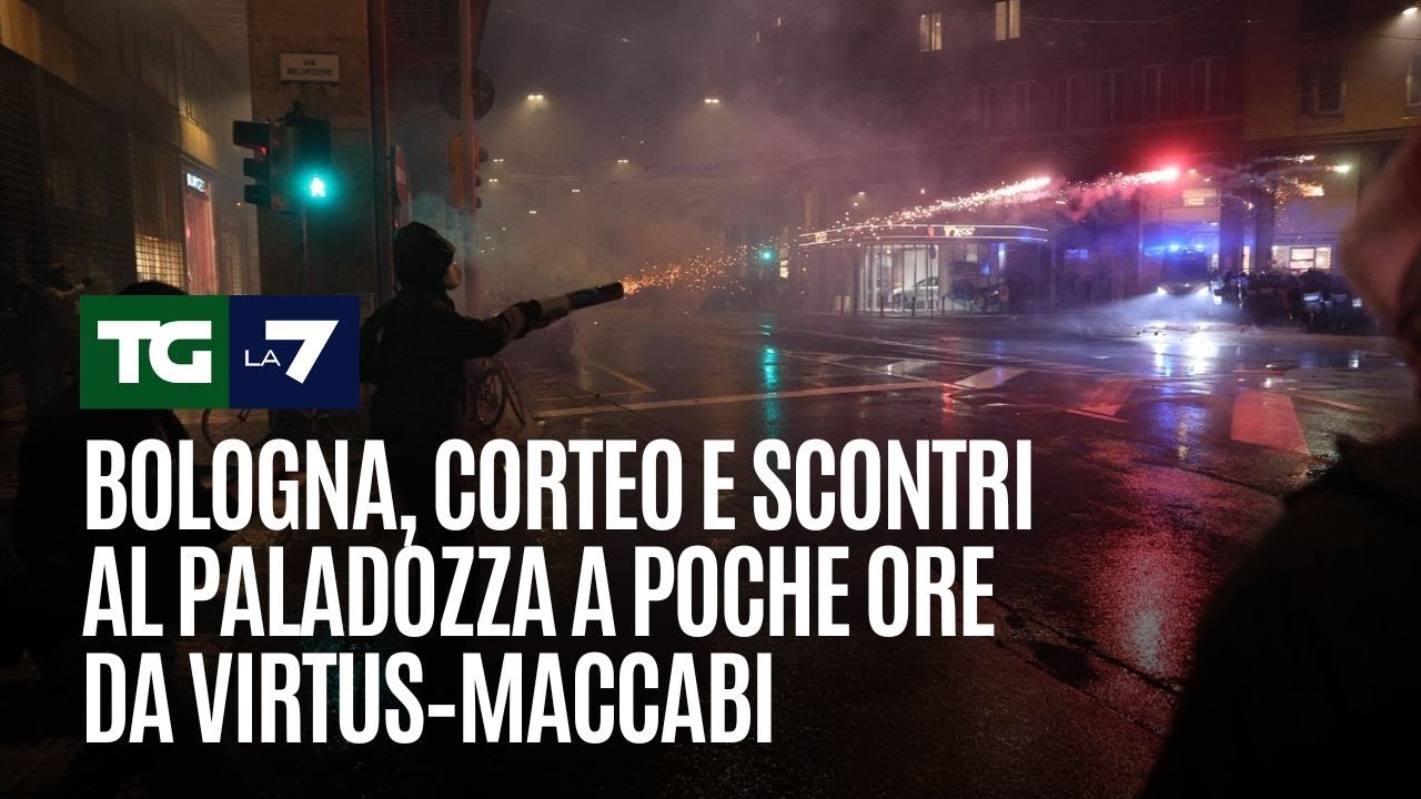 Bologna, corteo e scontri al Paladozza a poche ore da Virtus – Maccabi