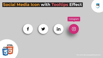 Design Stylish Social Media Icon Buttons with Tooltips in HTML & CSS | Geekboots