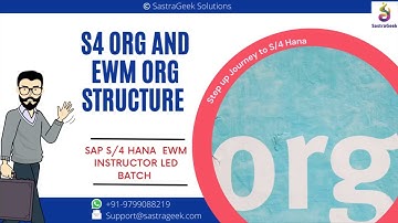 S4 org and EWM org structure || SAP EWM  by Mr. Naidu