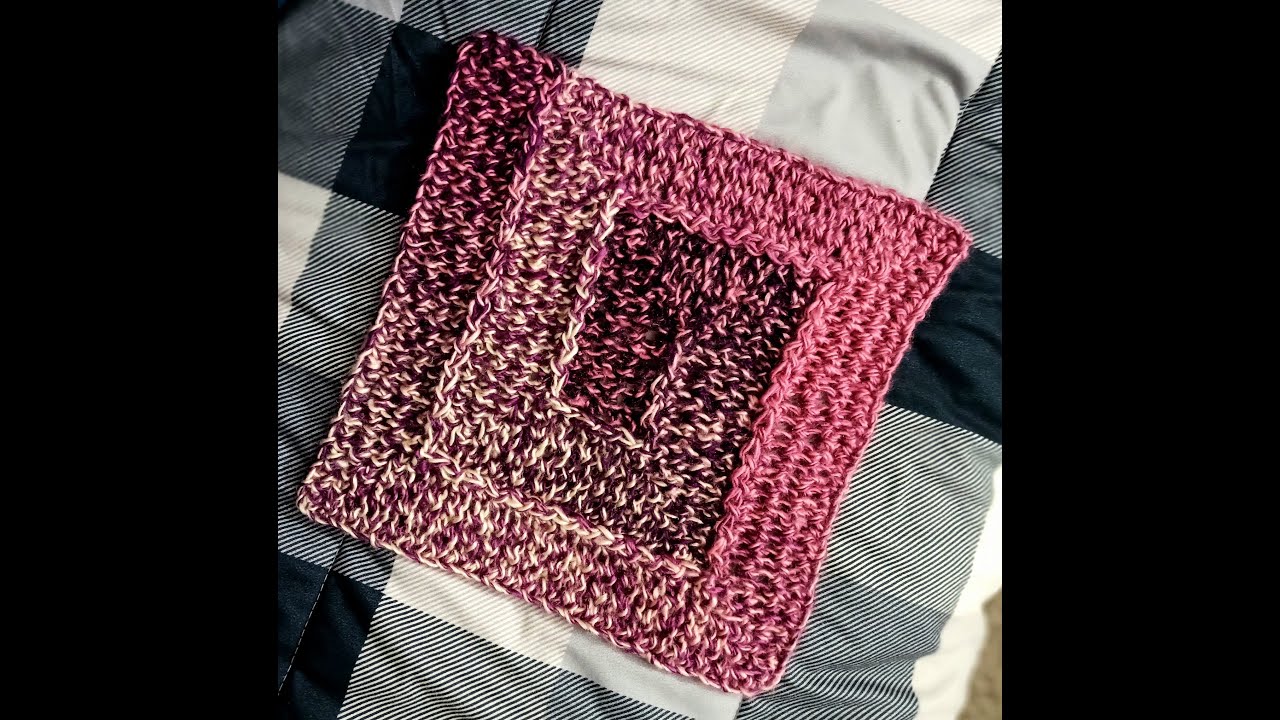 Kernel 10 Stitch square Loom Knit for making patchwork blankets - YouTube