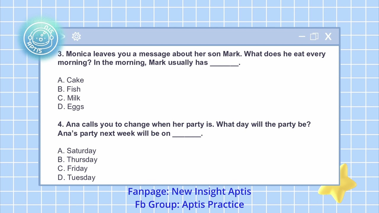 APTIS Listening Practice Version 1