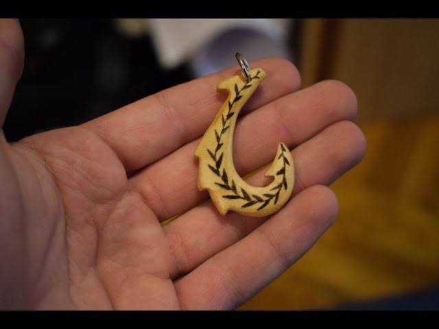 Making Fish Hook Pendant, Wooden Pendant, Wooden Necklace, Fish Hook  Necklace
