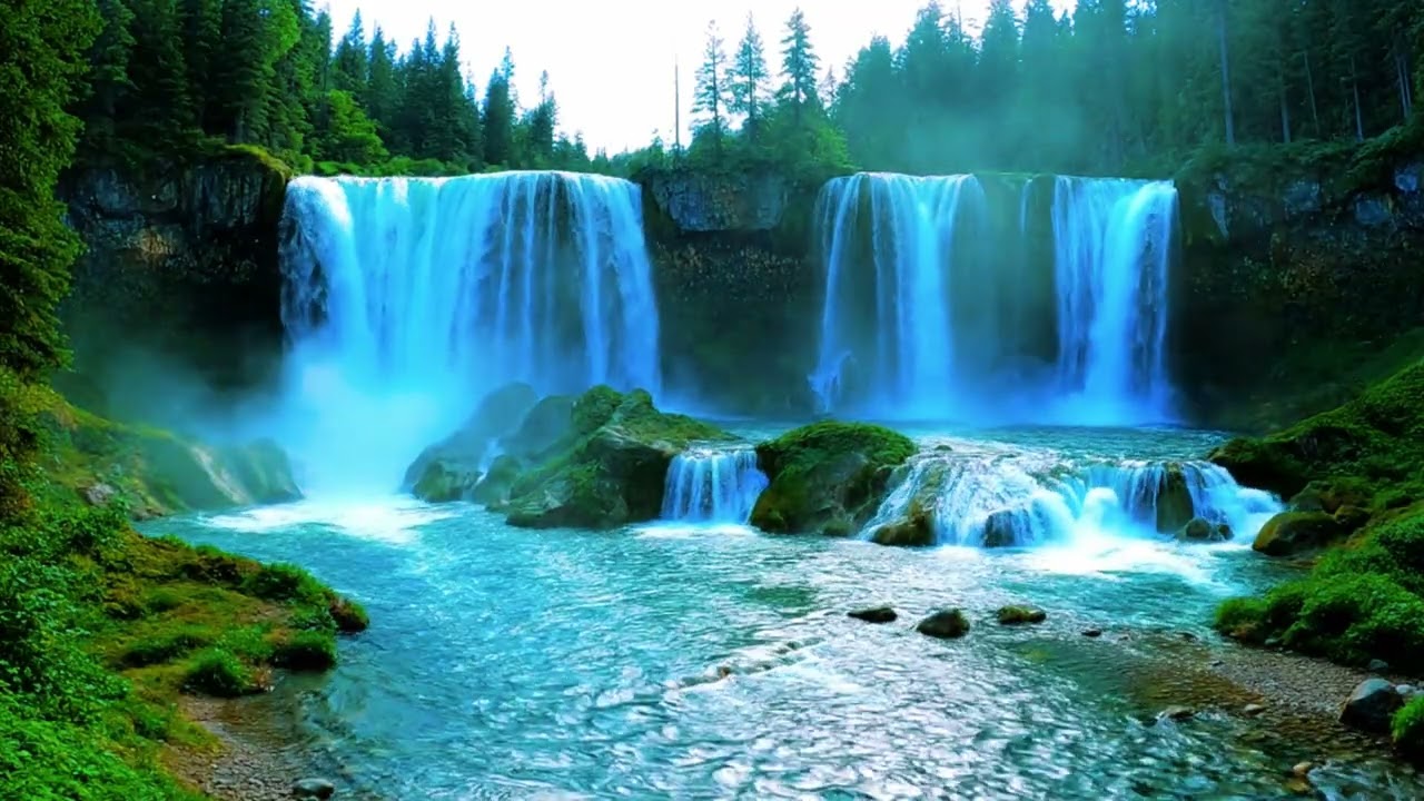 САМЫЙ РАССЛАБЛЯЮЩИЙ ЗВУК 🌊 Мощные водопады в сердце природы
