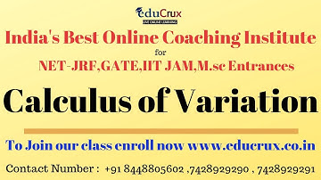 calculus of variations|CSIR UGC NET Mathematical Science|GATE MATHS |S10/Lec1
