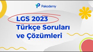 LGS 2023 Türkçe Soru ve Cevapları |  LGS