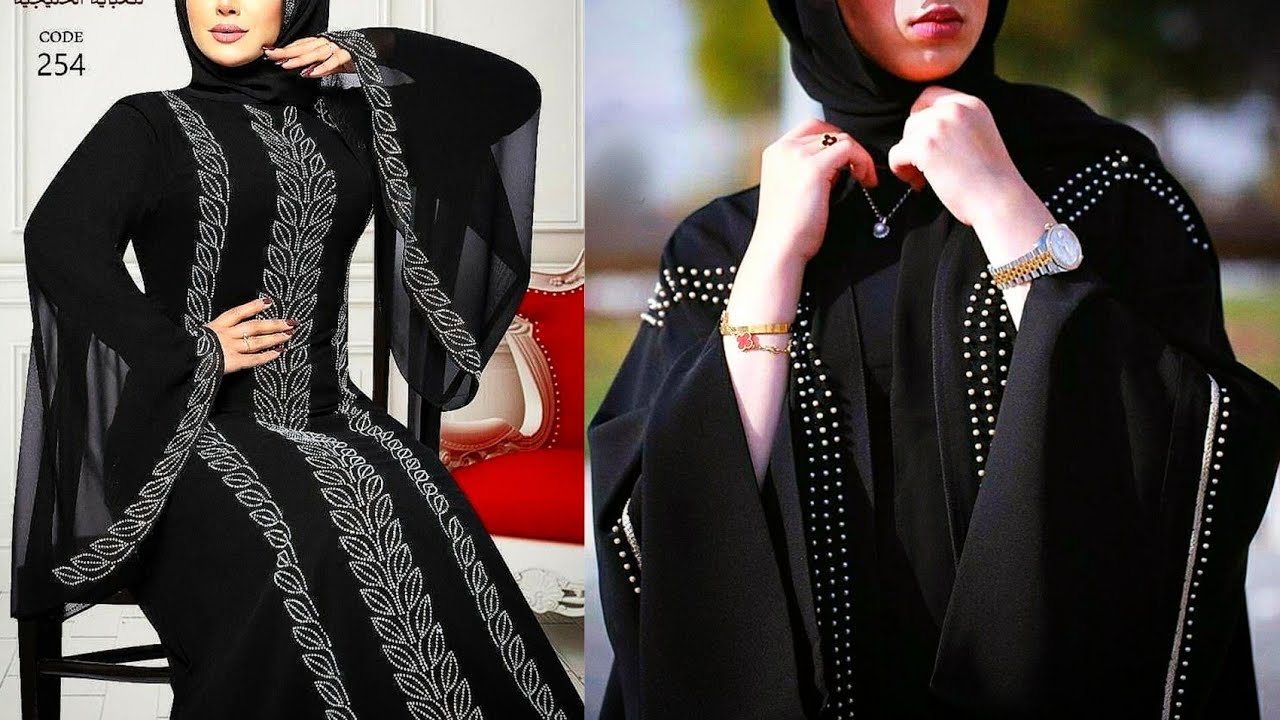 يجب أن تشاهد اجمل ستايل عبايات خليجية سوداء 2022💗 موديل للخروج فخمة وشيك
