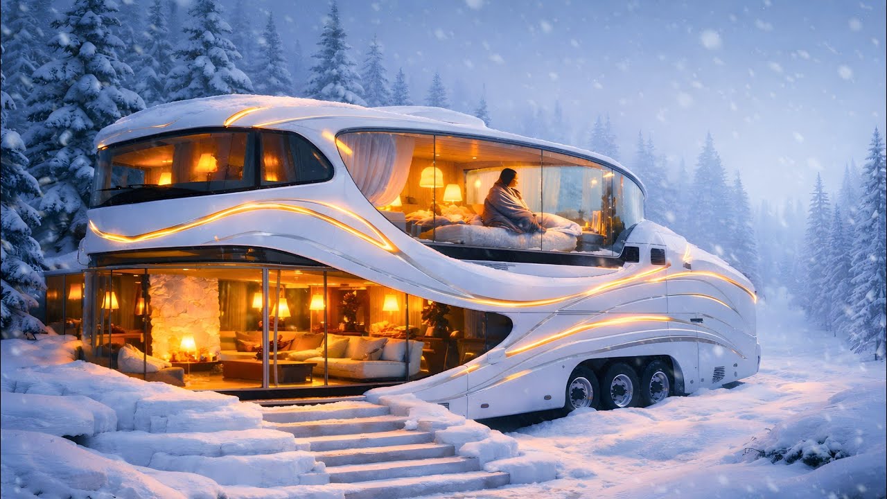 I Turned Another Abandoned Double-Decker Bus into 2-Floor Stark White Luxury Motorhome Mansion(ASMR)