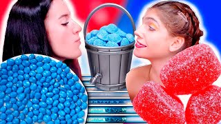 ASMR Red Food VS Blue Food Candy Race Challenge With Closed Eyes Best Compilation