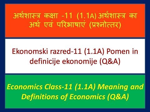 Ekonomika 1.1.A, pomen in definicije ekonomije (slovenian)