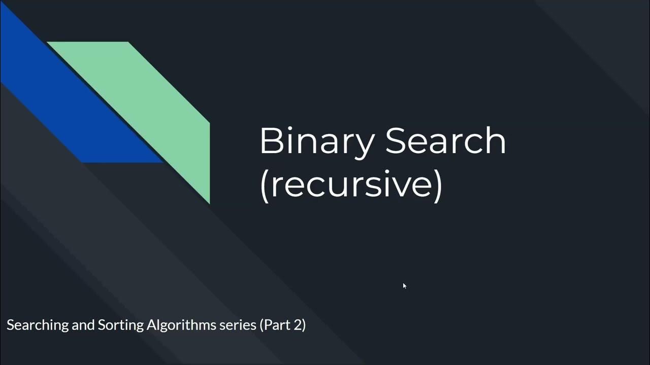 Recursive Binary Search Explained - YouTube