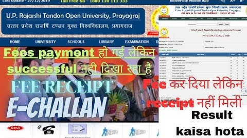 UPRTOU me challan kaise mile/fee receipt kaise download kare @uprtougurug #uprtou